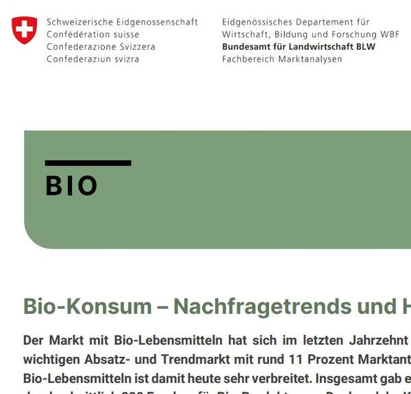 Bio Konsum in der Schweiz Nachfragetrend Bio Honig