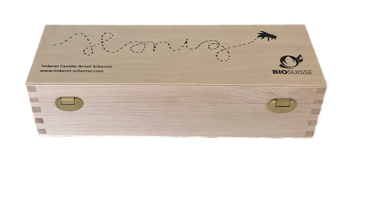 Geschenkbox mit 4 Bio-Honigsorten